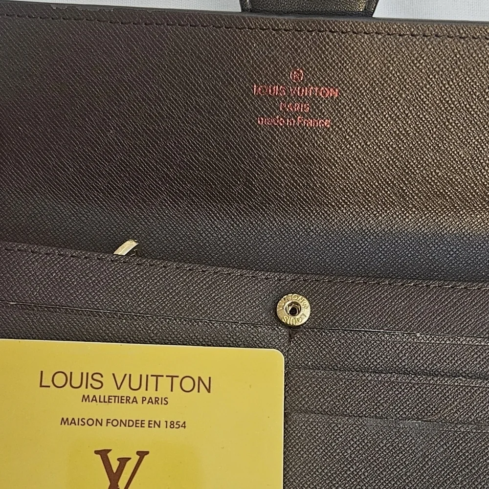 NEW Vintage Louis Vuitton Portefeuille Brazza Damier Ebene Wallet With Dustbag